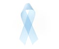 Awareness light blue ribbon over isolated white background