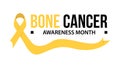 Awareness month ribbon cancer. Bone cancer awareness vector illustration