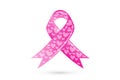 Pink Breast Cancer Ribbon with Hearts Logo