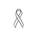 Awareness ribbon hand drawn outline doodle icon. Royalty Free Stock Photo