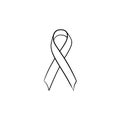 Awareness ribbon hand drawn outline doodle icon. Royalty Free Stock Photo