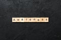 awareness word written on wood block. awareness text on table, concept Royalty Free Stock Photo