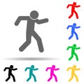 Away, run multi color style icon. Simple glyph, flat vector of walking,running people icons for ui and ux, website or mobile Royalty Free Stock Photo