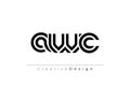 AWC Creative Unique Modern Letter Logo Design. Elegant Monogram Logo Design with Decorative Elements and Typography Royalty Free Stock Photo
