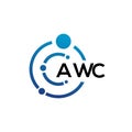 AWC letter logo design on black background. AWC creative initials letter logo concept. AWC letter design Royalty Free Stock Photo