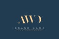 AWD abstract letter logo design Royalty Free Stock Photo