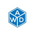 AWD letter logo design on black background. AWD creative initials letter logo concept. AWD letter design Royalty Free Stock Photo