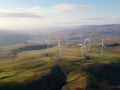 Awe-inspiring Aerial View of Wind Turbines Royalty Free Stock Photo