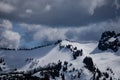 Sunlight and shadown on the mountaintop - Majestic Mt. Ranier Royalty Free Stock Photo