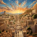 Awe-inspiring collage of different art styles capturing the scenic beauty of 'Biblical Byways'