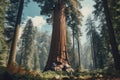 Awe-inspiring Giant sequoia tree. Generate Ai