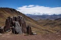 Awe-inspiring landscape view of the majestic Rainbow Mountains in Peru Royalty Free Stock Photo