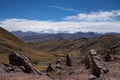 Awe-inspiring landscape view of the majestic Rainbow Mountains in Peru Royalty Free Stock Photo