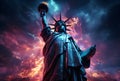 Awe-inspiring presence of the Statue of Liberty, NYC Royalty Free Stock Photo