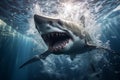Awe-inspiring Shark underwater photo. Generate Ai Royalty Free Stock Photo