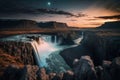 Awe-inspiring sight of the majestic Selfoss cascade, located within the breathtaking Vatnajokull National Park in Iceland, Europe