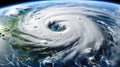 An awe inspiring view of a hurricane as seen from space Royalty Free Stock Photo