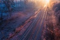 Awe-Inspiring Views on a Train Ride through the Autumn Forest Royalty Free Stock Photo