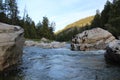 Awesome Ancient Boulders on the Scenic Similkameen River Royalty Free Stock Photo