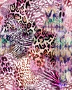 Awesome animal mix print - seamless background