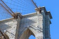 This is an awesome architectural detail scenery view of Brooklyn Bridge, located in New York City, United States Royalty Free Stock Photo