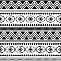 Black and white african tribal pattern background. Abstract traditional ethnic hand drawn motif monochrome colors vector