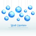 Awesome blue christmas balls design for xmas festival season