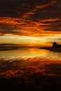 Awesome bright colorful sunrise over the sea. Borneo, Kalimantan