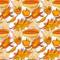 Awesome bright seamless thanksgiving day pattern