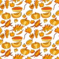 Awesome bright seamless thanksgiving day pattern