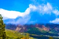 Awesome clouds in mountains Royalty Free Stock Photo