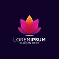 Awesome colorful gradient artwork lotus logo template