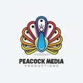 Awesome colorful logo Peacock for business