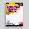 Awesome comic book cover page design template Royalty Free Stock Photo