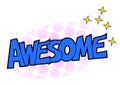 Awesome Comic Word Sticker Illustration Royalty Free Stock Photo