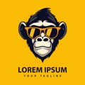 Awesome cool monkey logo design Royalty Free Stock Photo