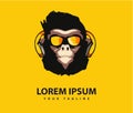 Awesome cool monkey logo design Royalty Free Stock Photo