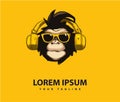 Awesome cool monkey logo design Royalty Free Stock Photo