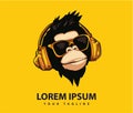 Awesome cool monkey logo design Royalty Free Stock Photo