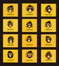 Awesome cool monkey logo design Royalty Free Stock Photo