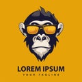 Awesome cool monkey logo design Royalty Free Stock Photo