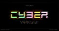 Awesome Cyber Futurism alphabet. Futuristic stunning font, geometric type for modern logo, headline, creative lettering