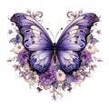 Awesome Detailed Floral Butterfly Purple Wedding 