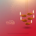 Awesome diwali hanging lamps festival background design