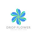 Awesome Drop Flower Logos Design Vector Illustration Template