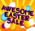 Awesome Easter Sale - Comic book style holiday related text.