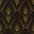 Awesome Elegant Gold Art Deco Vector Seamless Pattern Design