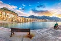 Awesome evening cityscape of Cefalu city