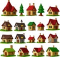 Awesome fantasy dwarf house village art vector