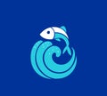 Awesome Fish Logo, Fishing Logo, Animals Logo Fish with Water